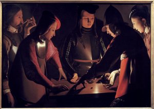 Gracze. Obraz Georgesa De La Toura (1593-1652) autorstwa Georges de La Tour