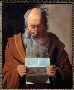 Święty Paweł. Portret apostoła czytającego list. Obraz Georgesa De La Toura (1593-1652) autorstwa Georges de La Tour