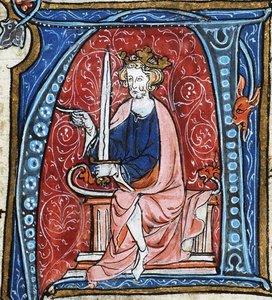 Konrad I Młodszy, król wschodniej Francji, ze Spieghel Historiael Jacoba van Maerlanta, ok. 1330 r. (33526342263) autorstwa Georgia Levan Ramishvili from Tbilisi
