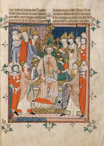 Koronacja Edwarda II z Apokalipsy, Visio Sancti Pauli, MS 020, Corpus Christi College, Cambridge, 1300-25 (28252729249) autorstwa Georgia Levan Ramishvili from Tbilisi