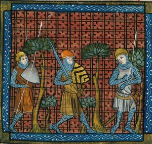 Krzyżowcy, z Chroniques de France ou de St Denis, XIV wiek (22716450535) autorstwa Georgia Levan Ramishvili from Tbilisi