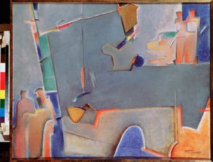 Dźwig - obraz Georgi Avgustovich Stenberg (1900-1933), olej na płótnie