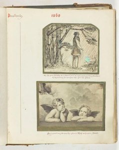 Bez tytułu [człowiek w deszczu i dwa aniołki], 1868.