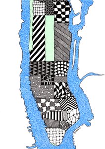 Manhattan, 2015 (tusz na brystolu)