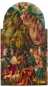 Ofiara Izaaka i Pokłon Trzech Króli, XVI wiek. autorstwa Georgios Klontzas