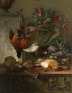 Martwa natura z grą i grecka stela: Alegoria jesieni Martwa natura z łupami i grecką stelą: alegoria jesieni