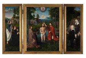 Chrzest Chrystusa, ok. 1502-08 (olej na desce) autorstwa Gerard David