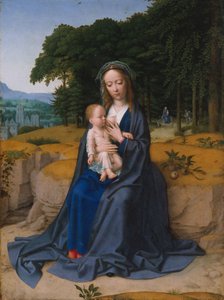 Odpoczynek w ucieczce do Egiptu, c.1512-15 (olej na drewnie) autorstwa Gerard David