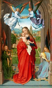 Dziewica z Dzieciątkiem i Czterema Aniołami, ok. 1510-15 (olej na drewnie) autorstwa Gerard David