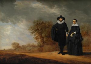 Burmistrz Cornelis Damasz. van der Gracht i jego żona Jopken Jacobs w krajobrazie autorstwa Gerard Donck