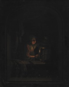 Dziewczyna ze świecą autorstwa Gerrit Dou