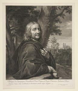Philippe de Champaigne stojący w krajobrazie autorstwa Gérard Edelinck