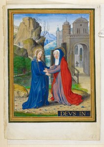 Dodać. 34294, f.61 Nawiedzenie, ilustracja z „Godzin Sforzów”