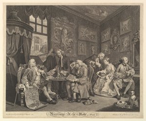 Małżeństwo A-la-Mode, Tablica I, 1 kwietnia 1745.
