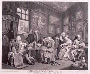 Małżeństwo a la mode”, 1745, tablica I autorstwa Gerard Jean Baptiste Scotin