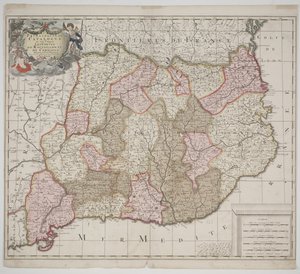Księstwo Katalonii, ok. 1702 (akwaforta ręcznie kolorowana) autorstwa Gerard Valck
