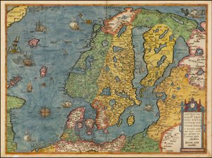 Mapa Europy Północnej z 1593 roku autorstwa Gerarda de Jode autorstwa Gerard de Jode