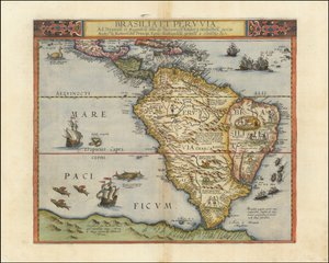 Mapa Ameryki Południowej, 1593 r. autorstwa Gerard de Jode