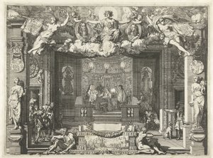 Alegoria Traktatu Westminsterskiego Alegoria Pokoju między Anglią a Niderlandami, 1674 autorstwa Gerard de Lairesse