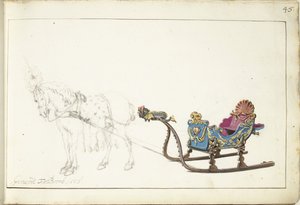 Koń i sanie autorstwa Gerard ter Borch (II) (signed by artist)