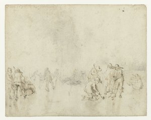 Lodowa twarz z graczami w kolbie autorstwa Gerard ter Borch (II)