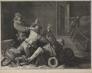 Dźgnięcie nożem autorstwa Gerard ter Borch