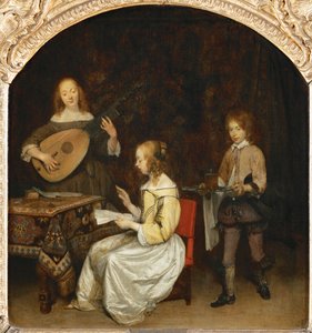 Koncert: wokalista i lutnista ... autorstwa Gerard ter Borch or Terborch