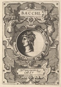 Popiersie Bachusa otoczone plecionką, z serii "Deorum dearumque", zestaw obrazów..., 1573
