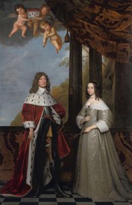 Portret Fryderyka Wilhelma (1620-88), elektora brandenburskiego i jego żony Louise Henriette (1627-67), hrabiny Orange-Nassau