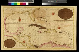 Mapa Indii Zachodnich, Morza Karaibskiego, Antyli