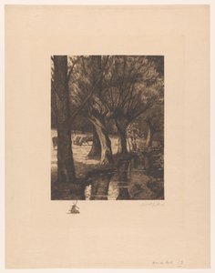 Łąka nad wodą W strumieniu (tytuł na obiekcie) autorstwa Gerarda Wilhelmina ten Hoet (signed by artist)