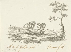 Dwóch skórników koni skinnerowie autorstwa Gerardus Emaus de Micault (signed by artist)