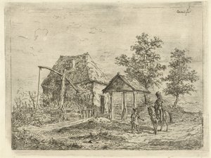 Kawalerzysta na farmie Artylerzysta konny i rolnik autorstwa Gerardus Emaus de Micault