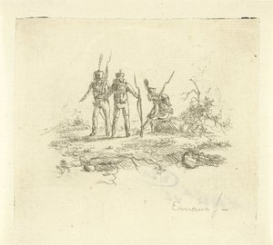 Trzech piechurów autorstwa Gerardus Emaus de Micault