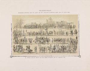 Wydanie Ludowe. Maskarada zorganizowana przez członków Leydsche Studenten-Corps, 11 czerwca 1860. Wjazd księcia Andegaweńskiego do Antwerpii, 19 lutego 1582. (tytuł na obiekcie) autorstwa Gerardus Johannes Bos