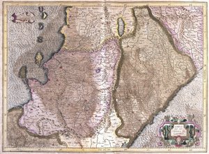 Abruzja i Kampania, Włochy (Grawerowanie autorstwa Gerardus Mercator