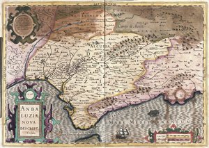 Andaluzja, Hiszpania (grawerowanie autorstwa Gerardus Mercator
