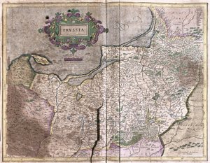 Antyczna mapa Polski - dzisiejsza Litwa (rycina