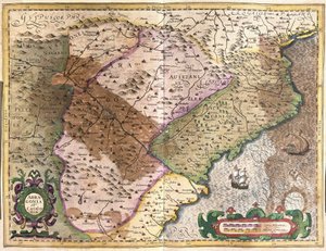 Aragonia i Katalonia, Hiszpania (grawerowanie autorstwa Gerardus Mercator