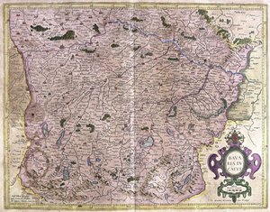 Bawaria, Niemcy (grawerowanie autorstwa Gerardus Mercator