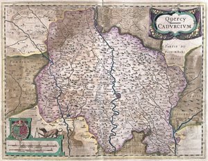 Cahors, Francja (grawerowanie autorstwa Gerardus Mercator
