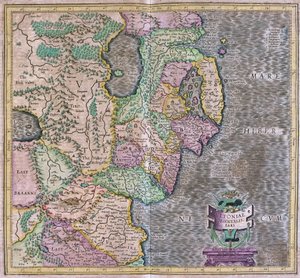 Wschodnia Irlandia autorstwa Gerardus Mercator