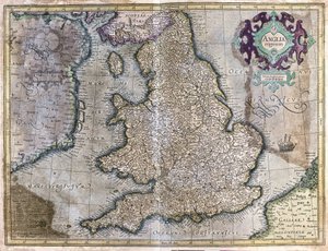 Anglia autorstwa Gerardus Mercator
