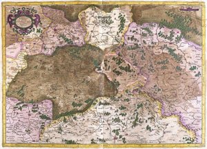 Niemcy, Czechosłowacja i Polska (grafika) autorstwa Gerardus Mercator