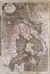 Holandia i Brabant, Belgia (Grawerowanie autorstwa Gerardus Mercator