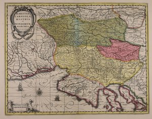 Karstia, Carniola, Histria et Windorum marchia autorstwa Gerardus Mercator