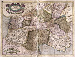 Limuzyna, Langwedocja, Owernia, Burgundia i Prowansja, południowa Francja autorstwa Gerardus Mercator