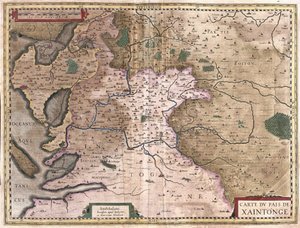 Saintonge z La Rochelle i Ile Oleron, Francja (grafika) autorstwa Gerardus Mercator