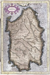 Sardynia, Włochy (grawerowanie autorstwa Gerardus Mercator