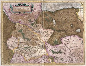 Saksonia i Meklemburgia, Niemcy (grawerowanie autorstwa Gerardus Mercator
